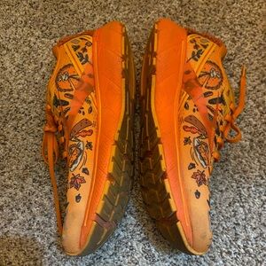 Brooks Orange Athletic Shoes with Blue Accents